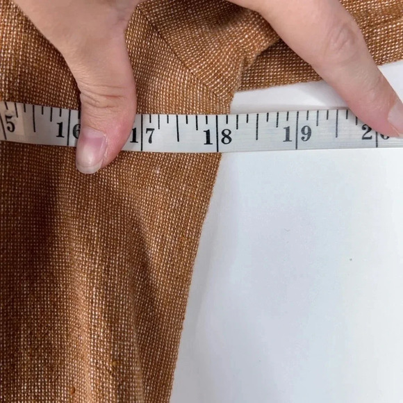 Lykke Wullf Fig Dress Pecan Linen Cotton Mini Dress Square Neck Neutral Medium - Picture 10 of 12